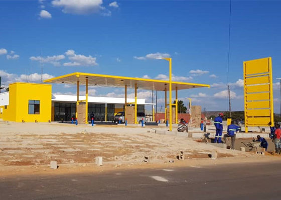 Costruzione prefabbricata sparsa stazione di servizio ISO9001 dei fabbricati industriali della struttura d'acciaio del ODM