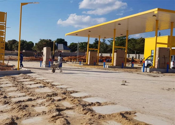 Costruzione prefabbricata sparsa stazione di servizio ISO9001 dei fabbricati industriali della struttura d'acciaio del ODM
