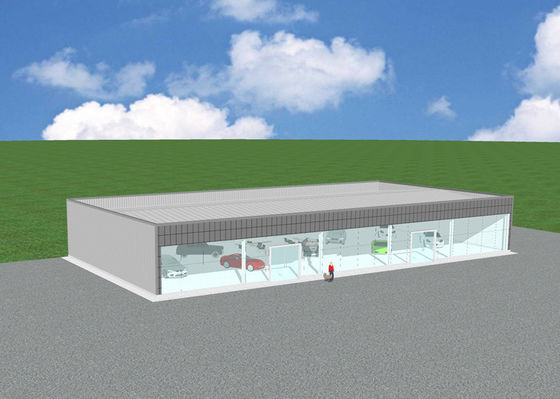 Costruzione d'acciaio della sala espositiva della struttura Q235 Commerciale rigido della struttura del portale