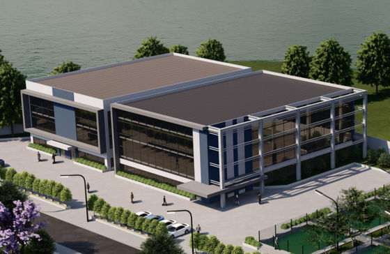 Edifici per uffici commerciali prefabbricati robusti del metallo antivento