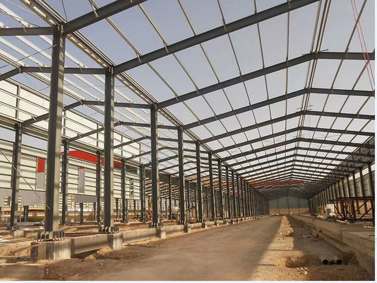 Immagazzino industriale prefabbricato con telaio in acciaio a lunga lunghezza con design personalizzato