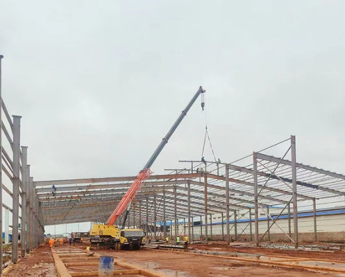 Q355 Costruzione d'officina in acciaio a sezione H saldata con arcareccio a sezione C/Z