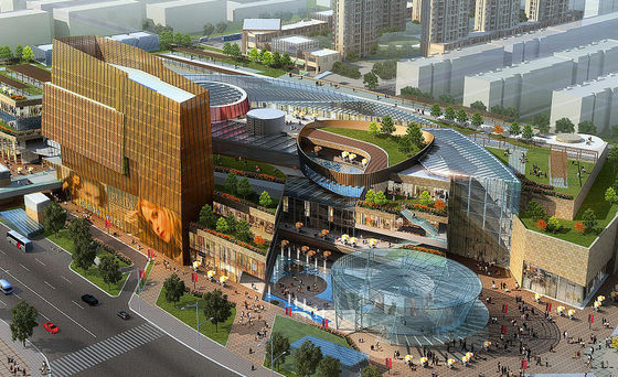 Costruzione di struttura d'acciaio del centro commerciale della struttura di acciaio di Q235B Q355B/due piani
