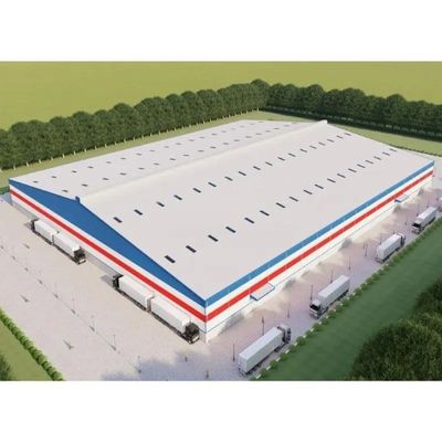 Gruppo di lavoro della struttura d'acciaio che sviluppa la costruzione strutturale del magazzino