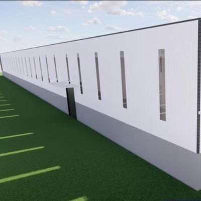 Struttura del portale Attrezzatura in acciaio Workshop con disegno di progettazione e PVC Downpipe