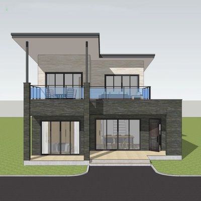 Villa con struttura in acciaio leggero con isolamento termico elevato per un design sicuro e resistente